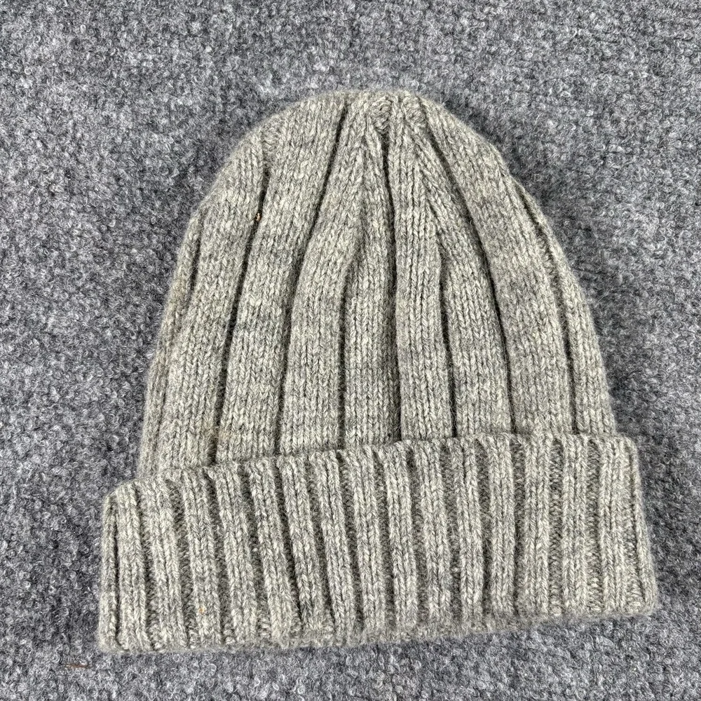 Polo Ralph Lauren Beanie Boys Gray Wool Blend Ribbed Knit Pony Logo Preppy Kids